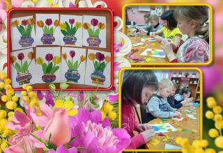 Воспитанники мастерили открытки к 8 марта